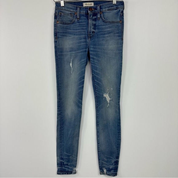 Madewell 9" High Rise Skinny Jeans Sz 26 In Destructed Hem Edition - Picture 1 of 17
